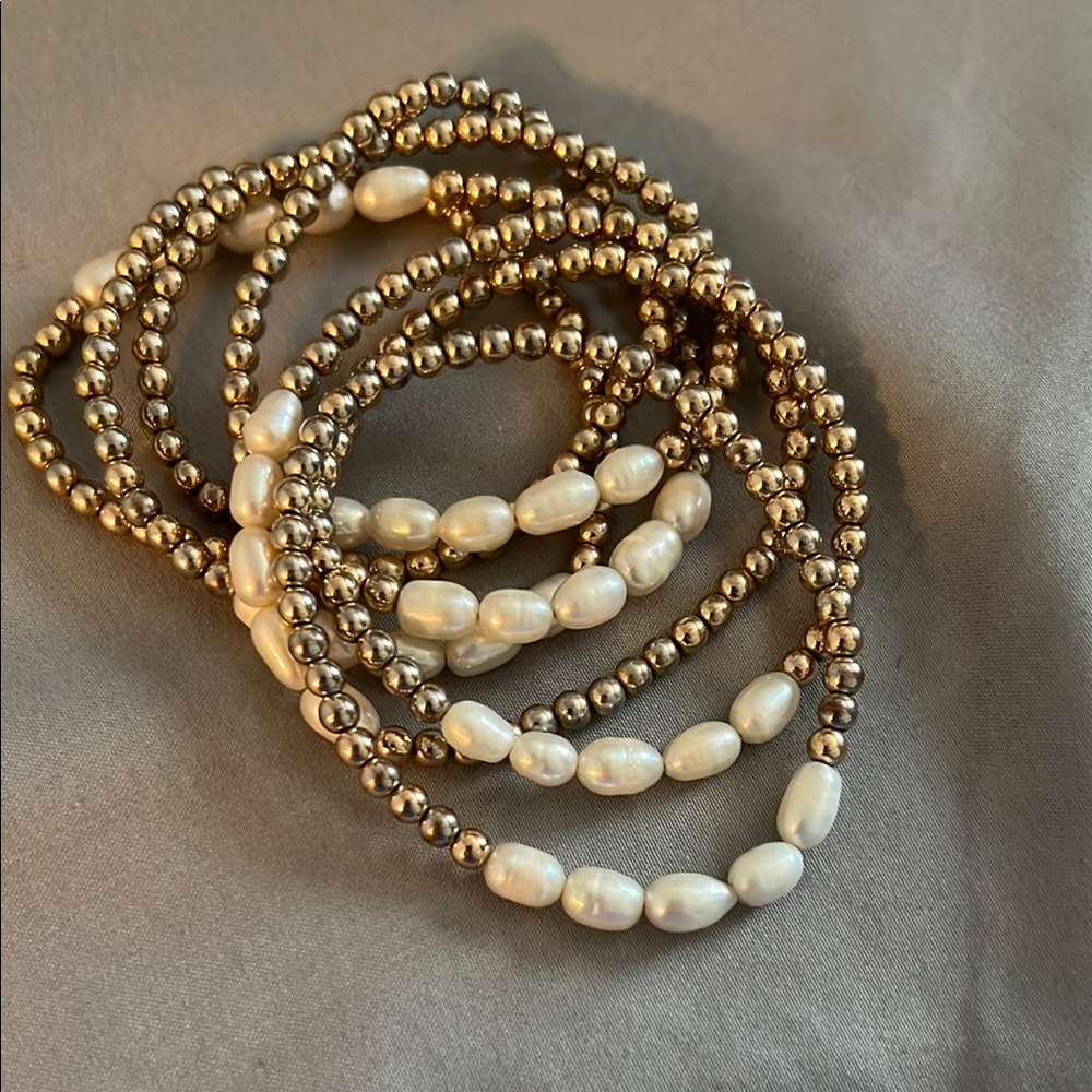 Park Lane Gold and Pearl Bracelet Set